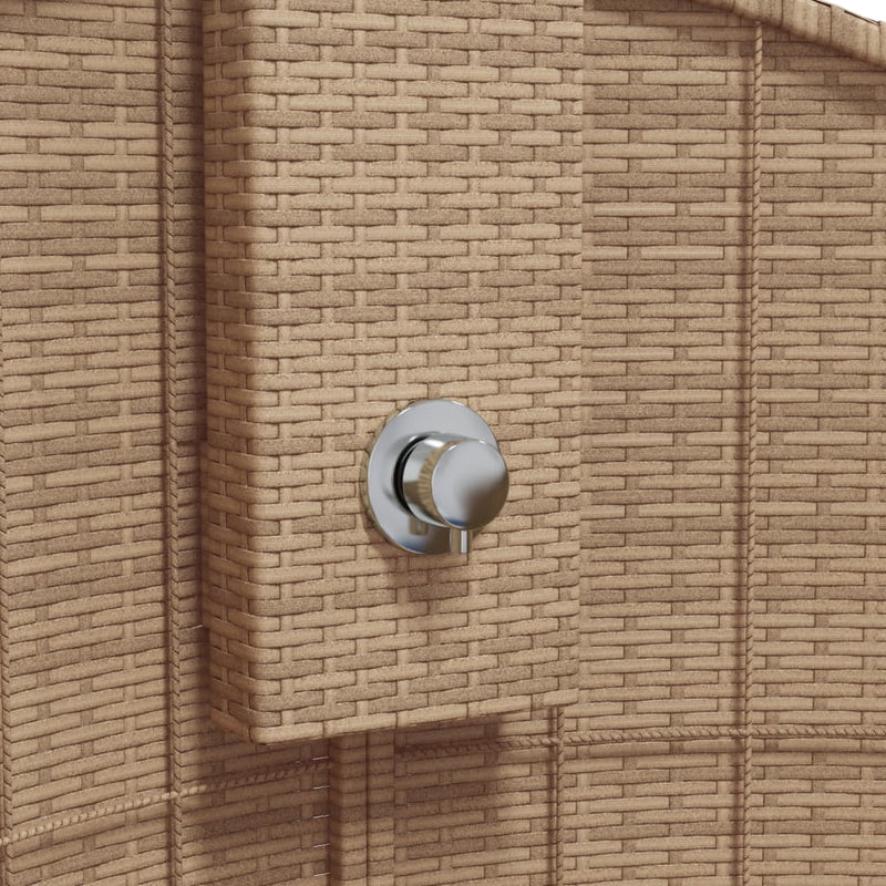 vidaXL bézs polyrattan és akácfa kültéri zuhanyzó 100x100x241,5 cm