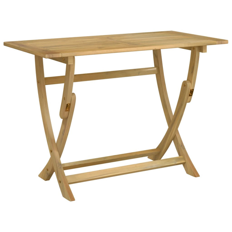 vidaXL összecsukható tömör akácfa kerti asztal 110 x 55 x 75 cm
