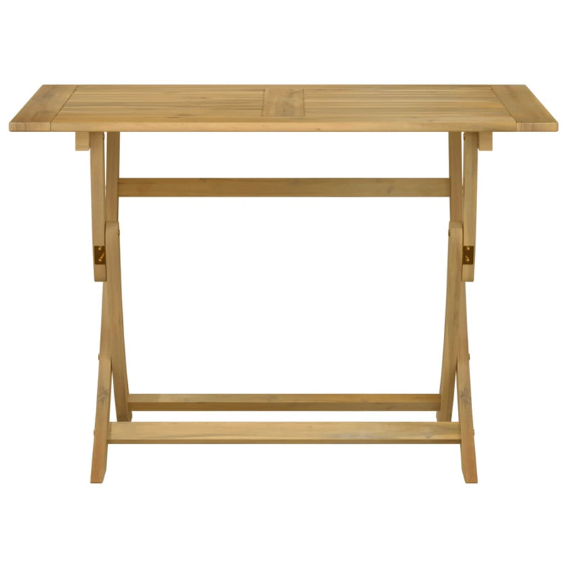 vidaXL összecsukható tömör akácfa kerti asztal 110 x 55 x 75 cm