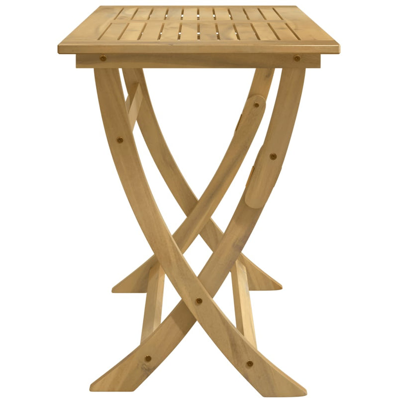 vidaXL összecsukható tömör akácfa kerti asztal 110 x 55 x 75 cm