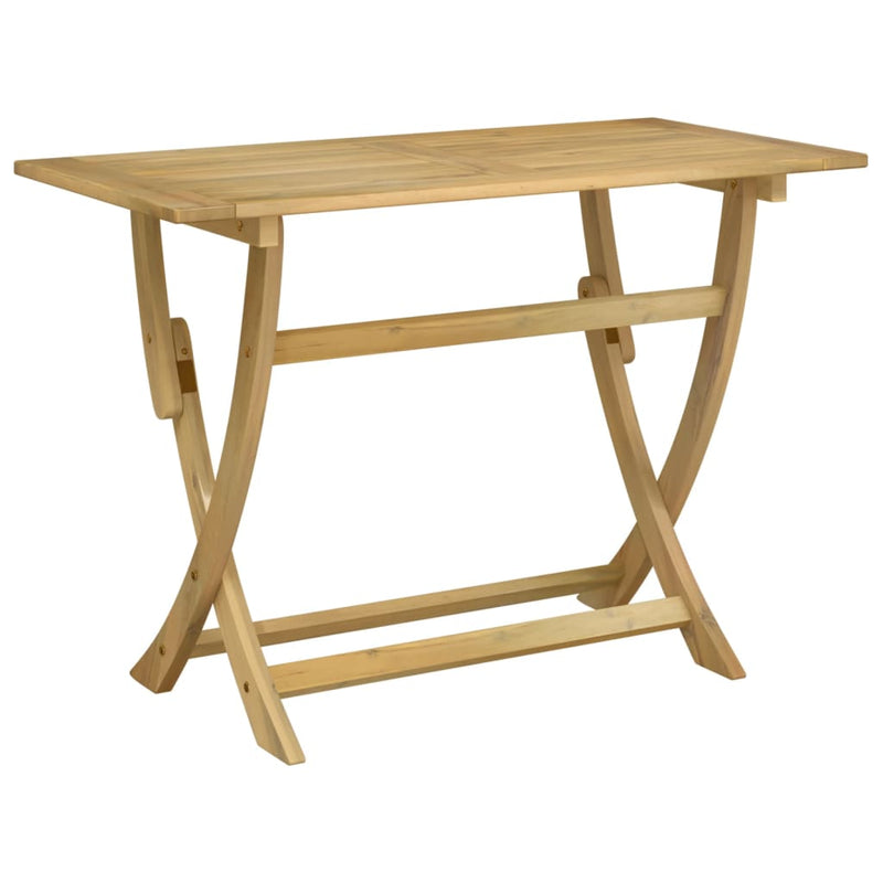 vidaXL összecsukható tömör akácfa kerti asztal 110 x 55 x 75 cm