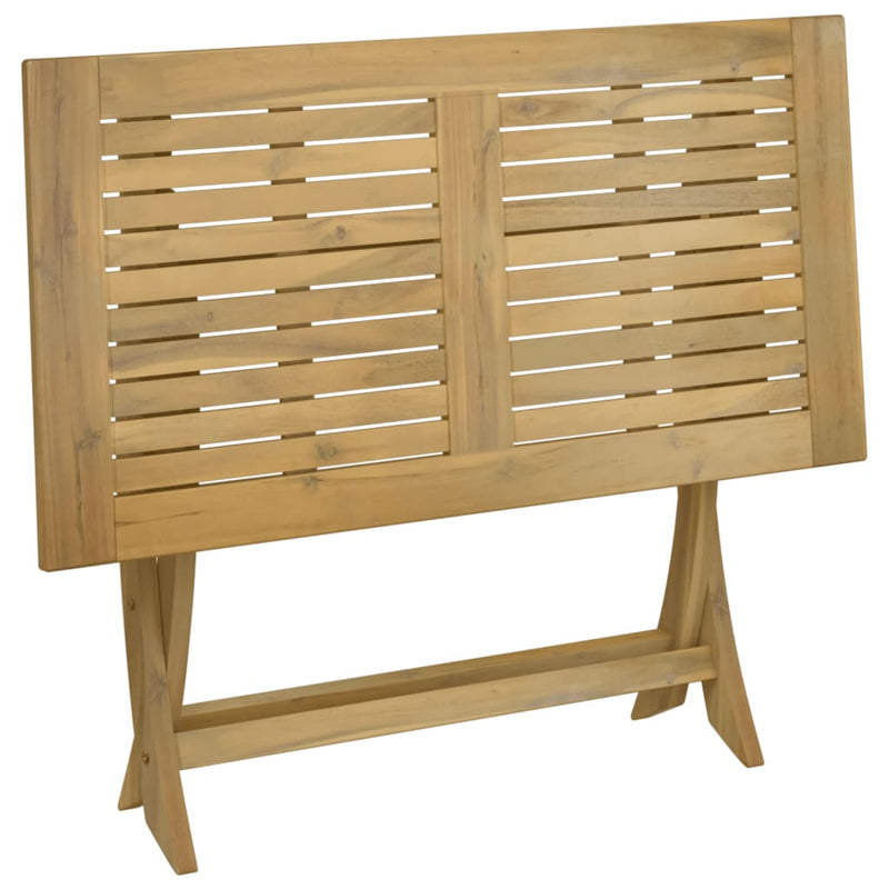 vidaXL összecsukható tömör akácfa kerti asztal 110 x 55 x 75 cm