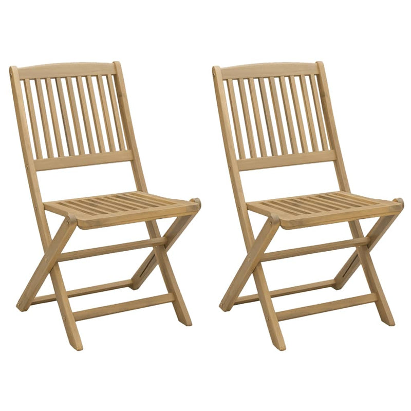 vidaXL 2 db összecsukható tömör akácfa kerti szék 57x48,5x90 cm