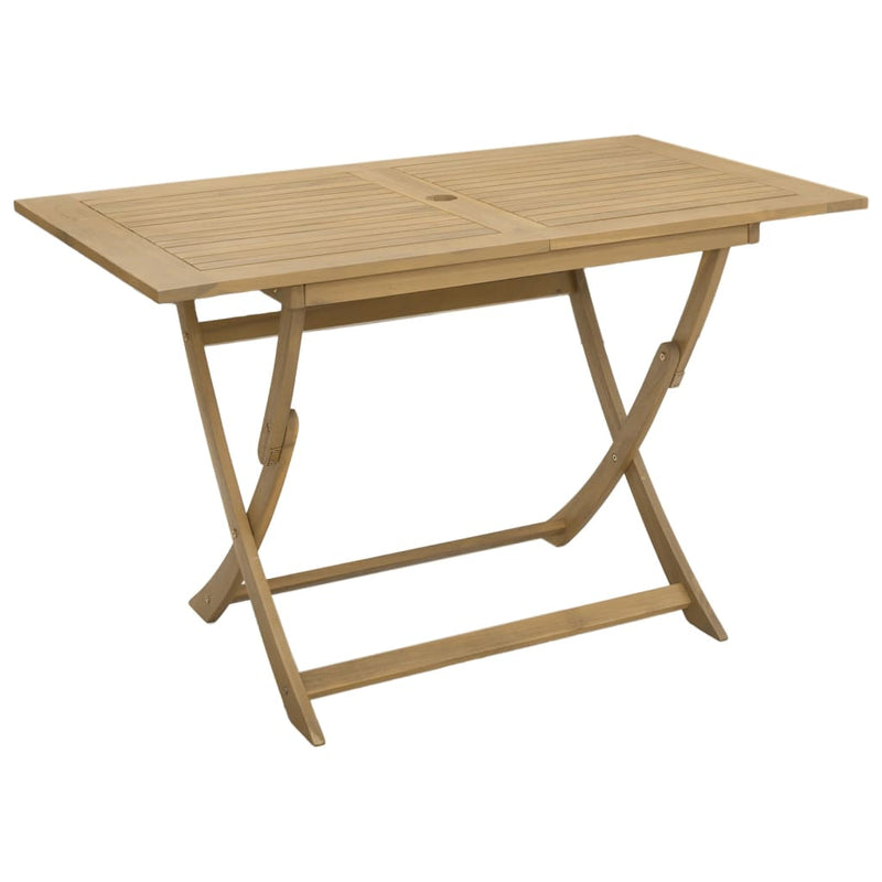 vidaXL összecsukható tömör akácfa kerti asztal 120 x 70 x 75 cm