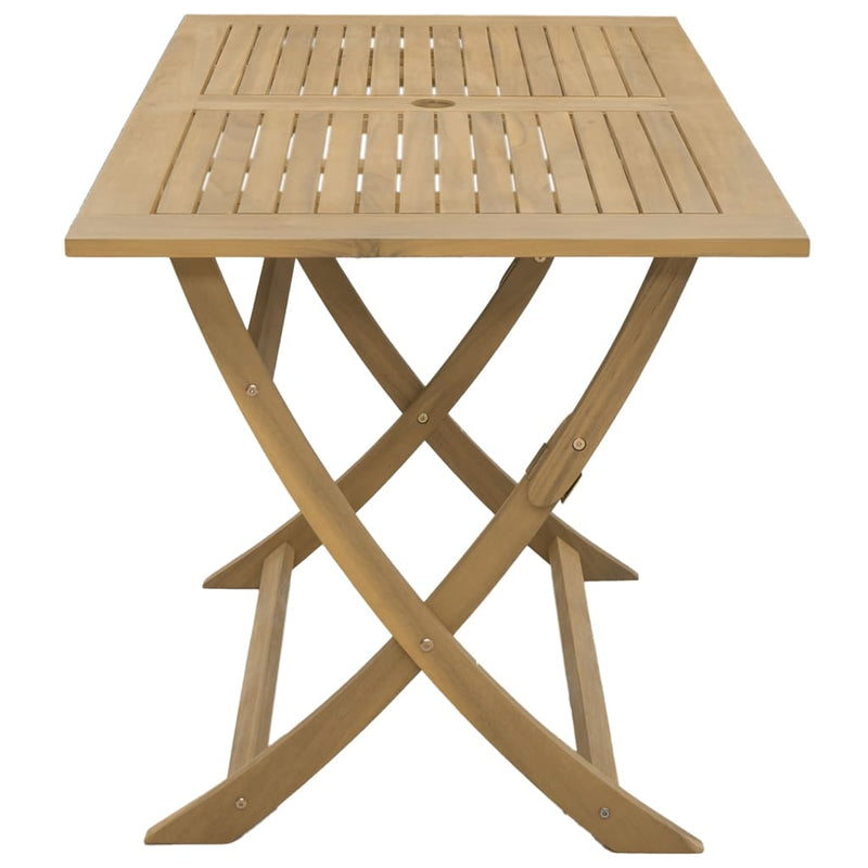 vidaXL összecsukható tömör akácfa kerti asztal 120 x 70 x 75 cm
