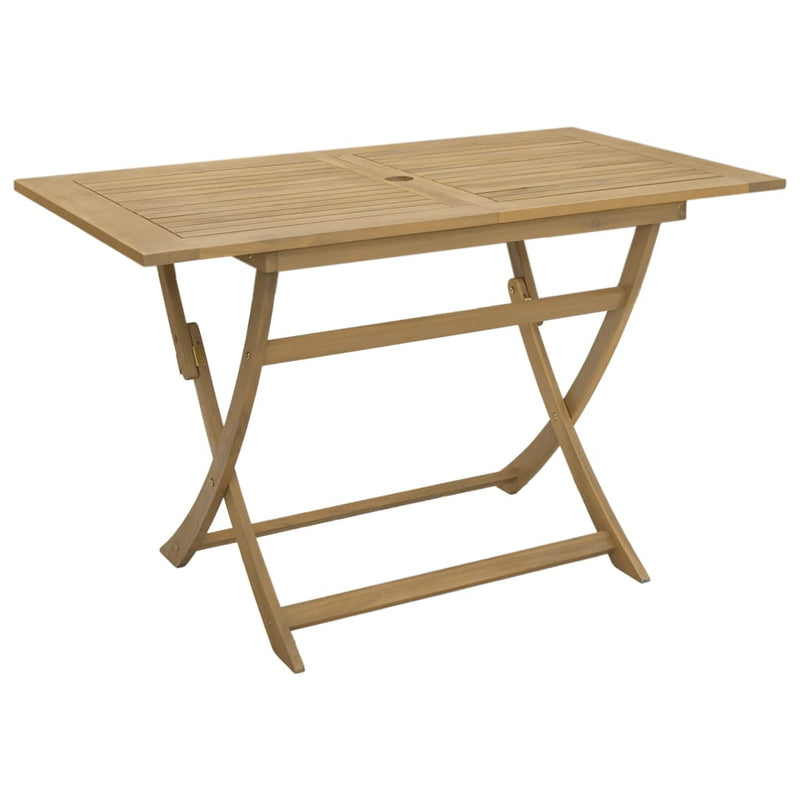 vidaXL összecsukható tömör akácfa kerti asztal 120 x 70 x 75 cm