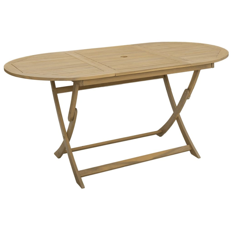 vidaXL összecsukható tömör akácfa kerti asztal 160 x 85 x 75 cm