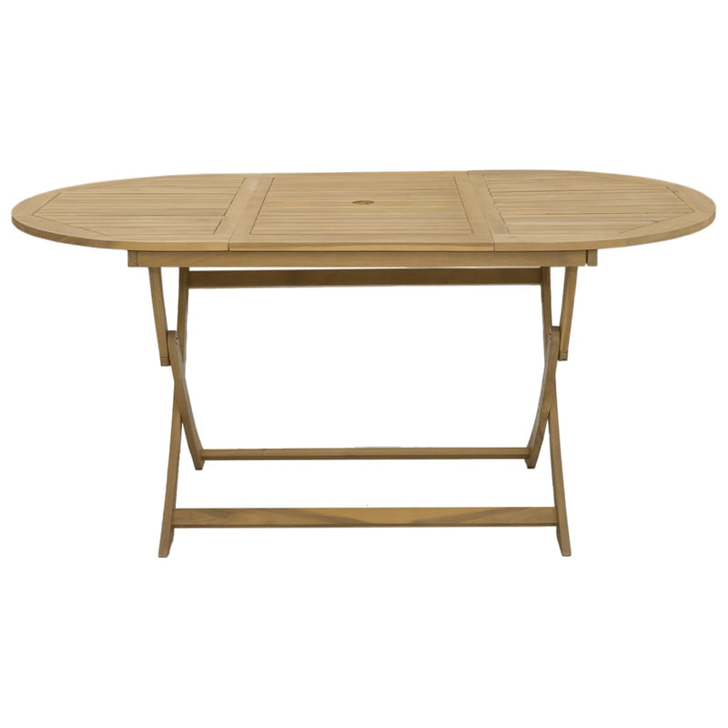 vidaXL összecsukható tömör akácfa kerti asztal 160 x 85 x 75 cm