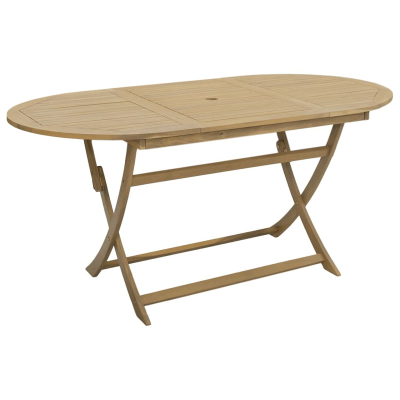 vidaXL összecsukható tömör akácfa kerti asztal 160 x 85 x 75 cm