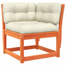 vidaXL viaszbarna tömör fenyőfa kerti sarokkanapé párnával 73x73x78 cm