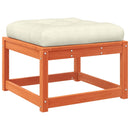 vidaXL viaszbarna tömör fenyőfa kerti lábzsámoly párnával