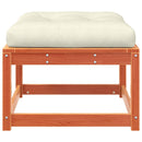 vidaXL viaszbarna tömör fenyőfa kerti lábzsámoly párnával