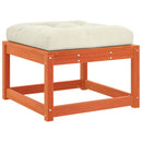 vidaXL viaszbarna tömör fenyőfa kerti lábzsámoly párnával