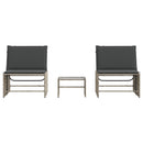 vidaXL 2 db világosszürke polyrattan napozóágy asztallal