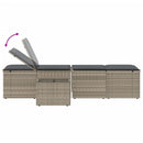 vidaXL 2 db világosszürke polyrattan napozóágy asztallal