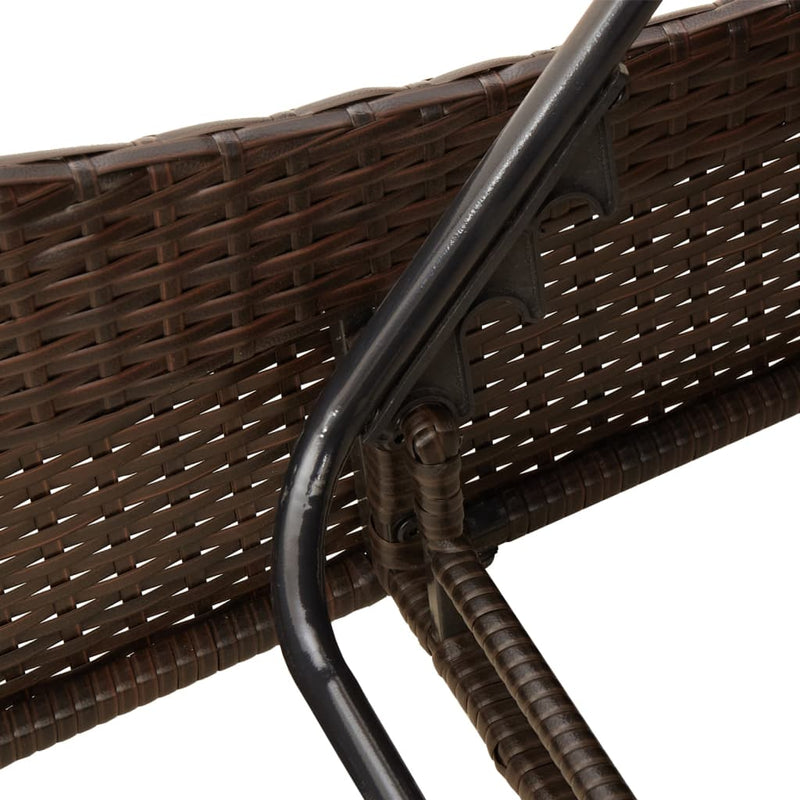 vidaXL barna polyrattan napozóágy párnával 60x205x73 cm