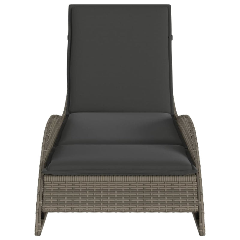 vidaXL szürke polyrattan napozóágy párnával 60x205x73 cm