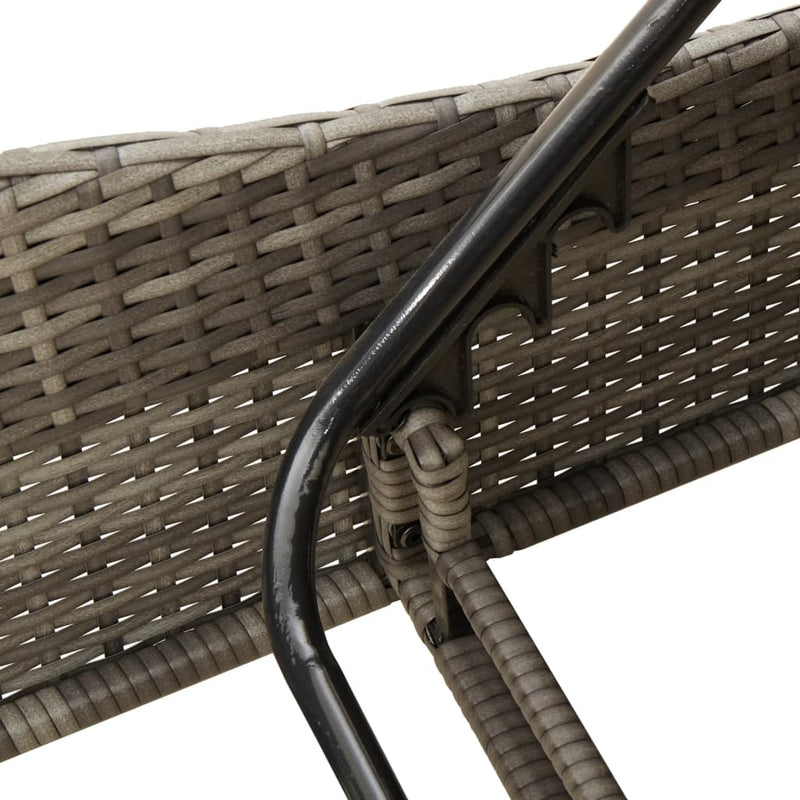 vidaXL szürke polyrattan napozóágy párnával 60x205x73 cm