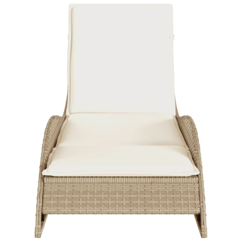 vidaXL bézs polyrattan napozóágy párnával 60x205x73 cm