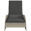 vidaXL világosszürke polyrattan napozóágy párnával 60x205x73 cm
