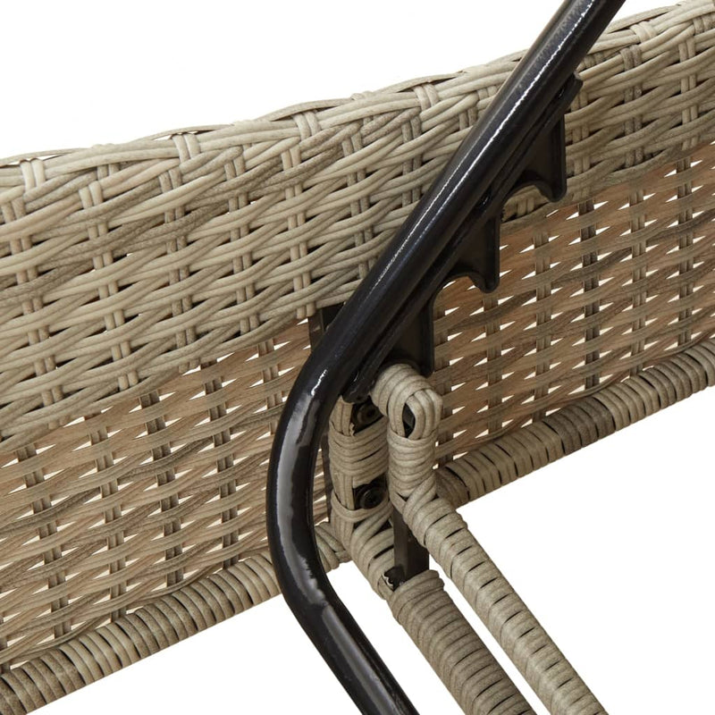 vidaXL világosszürke polyrattan napozóágy párnával 60x205x73 cm