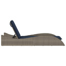 vidaXL szürke polyrattan napozóágy párnával 60 x 205 x 73 cm
