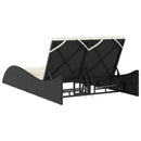 vidaXL fekete polyrattan napozóágy párnákkal 114x205x73 cm