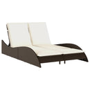 vidaXL barna polyrattan napozóágy párnákkal 114x205x73 cm