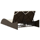 vidaXL barna polyrattan napozóágy párnákkal 114x205x73 cm