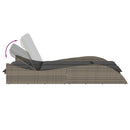 vidaXL szürke polyrattan napozóágy párnákkal 114x205x73 cm