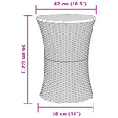 vidaXL bézs polyrattan és tömör fa kerti dob alakú kisasztal