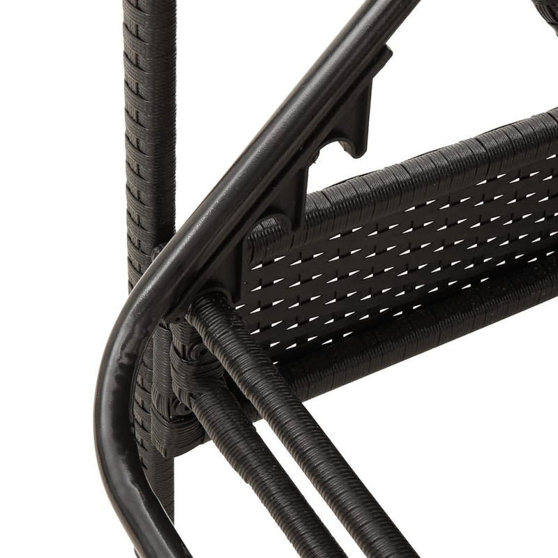vidaXL fekete polyrattan napozóágy párnával 63x200x81 cm