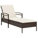 vidaXL barna polyrattan napozóágy párnával 63x200x81 cm