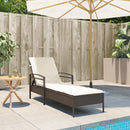 vidaXL barna polyrattan napozóágy párnával 63x200x81 cm
