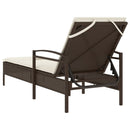 vidaXL barna polyrattan napozóágy párnával 63x200x81 cm