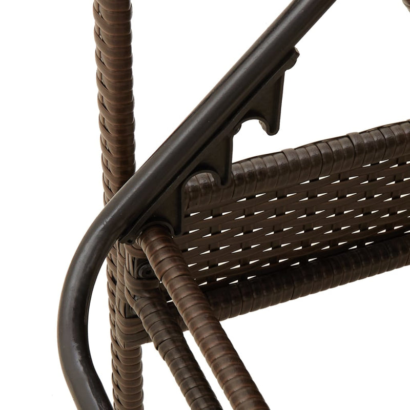 vidaXL barna polyrattan napozóágy párnával 63x200x81 cm