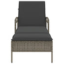 vidaXL szürke polyrattan napozóágy párnával 63x200x81 cm