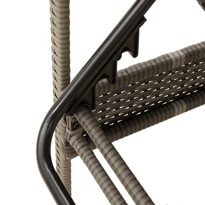 vidaXL szürke polyrattan napozóágy párnával 63x200x81 cm