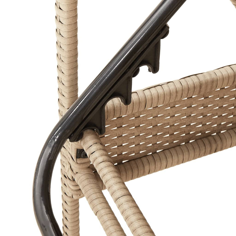 vidaXL bézs polyrattan napozóágy párnával 63x200x81 cm
