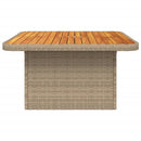 vidaXL bézs polyrattan és akácfa kerti asztal 80 x 80 x 71 cm