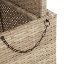 vidaXL bézs polyrattan és akácfa kerti asztal 80 x 80 x 71 cm