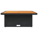 vidaXL fekete polyrattan és akácfa kerti asztal 110 x 110 x 71 cm