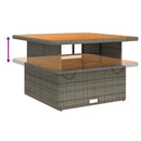 vidaXL szürke polyrattan és akácfa kerti asztal 110 x 110 x 71 cm