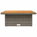 vidaXL szürke polyrattan és akácfa kerti asztal 110 x 110 x 71 cm