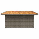 vidaXL szürke polyrattan és akácfa kerti asztal 110 x 110 x 71 cm