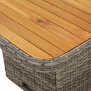 vidaXL szürke polyrattan és akácfa kerti asztal 110 x 110 x 71 cm