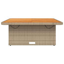 vidaXL bézs polyrattan és akácfa kerti asztal 110 x 110 x 71 cm