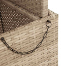 vidaXL bézs polyrattan és akácfa kerti asztal 110 x 110 x 71 cm