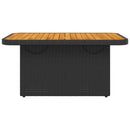 vidaXL fekete polyrattan és akácfa kerti asztal 90 x 55 x 71 cm
