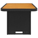 vidaXL fekete polyrattan és akácfa kerti asztal 90 x 55 x 71 cm